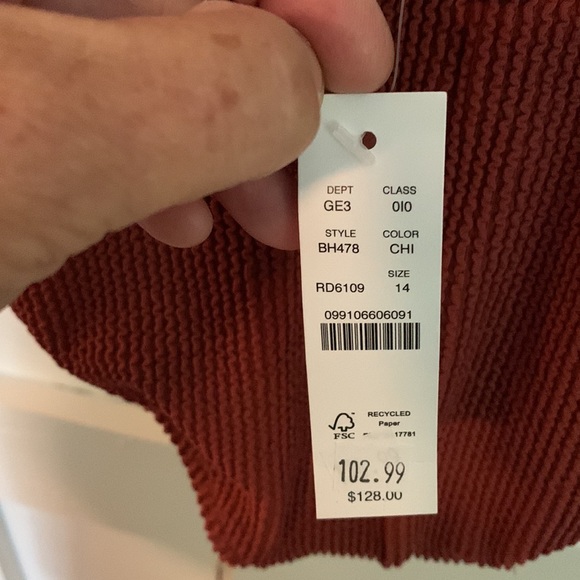 J. Crew Scrunchie Classic Scoopneck One-Piece in Chimney Size 14 Item BH478 New! - Picture 9 of 12